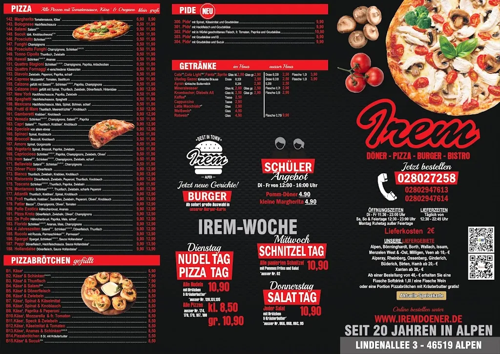 Menu_Restaurant Irem - Döner & Pizzeria_Alpen_immagine_2