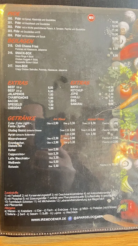 Menu_Restaurant Irem - Döner & Pizzeria_Alpen_immagine_4