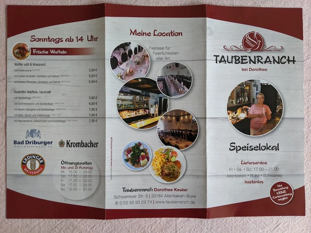 Menu_Gaststätte Tauben-Ranch bei Dorothee_Altenbeken_immagine_2
