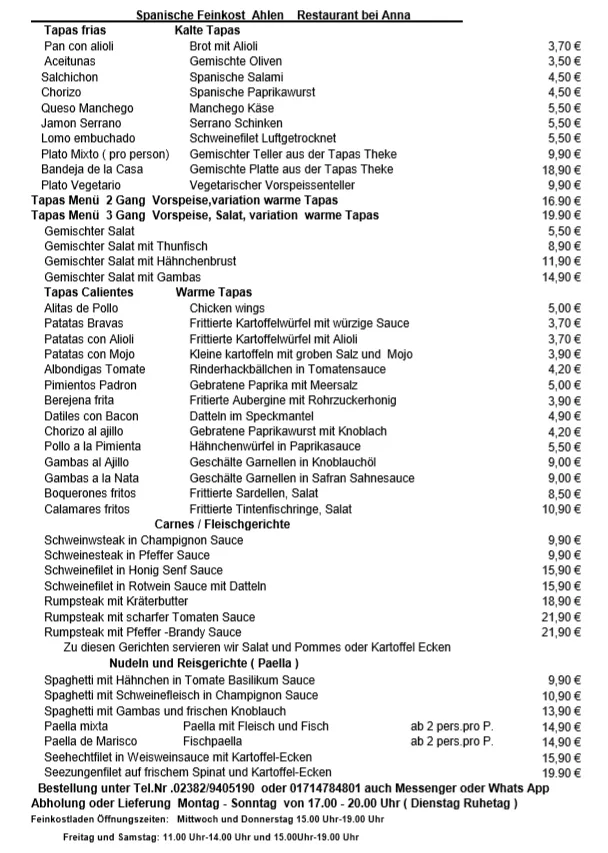 Menu_Spanische Feinkost Restaurant bei Anna_Ahlen_immagine_1