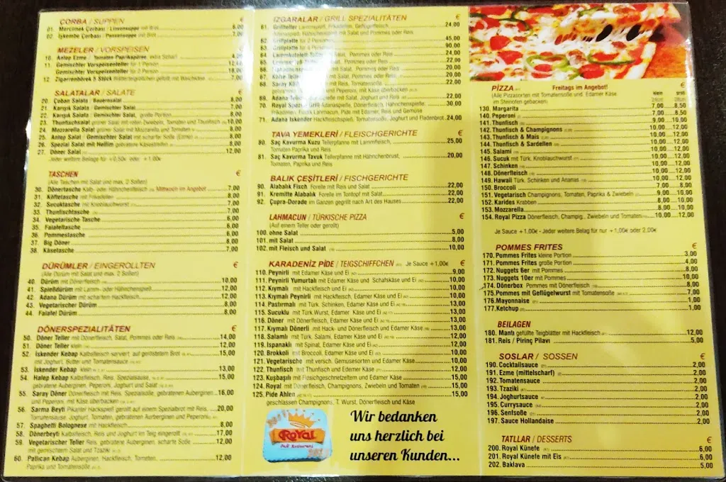 Menu_Royal Café Restaurant_Ahlen_immagine_1