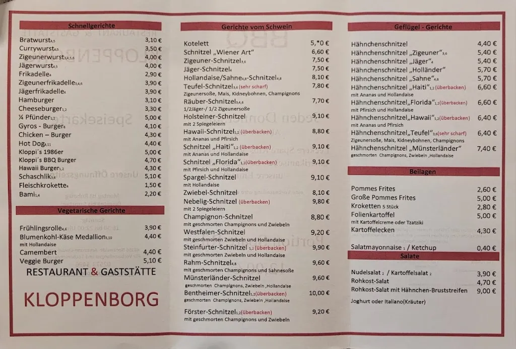 Menu_Restaurant & Gaststätte Kloppenborg_Nordwalde_immagine_2