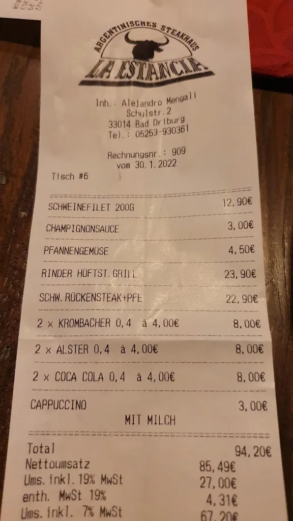 Menu_LA ESTANCIA_Driburg_immagine_1