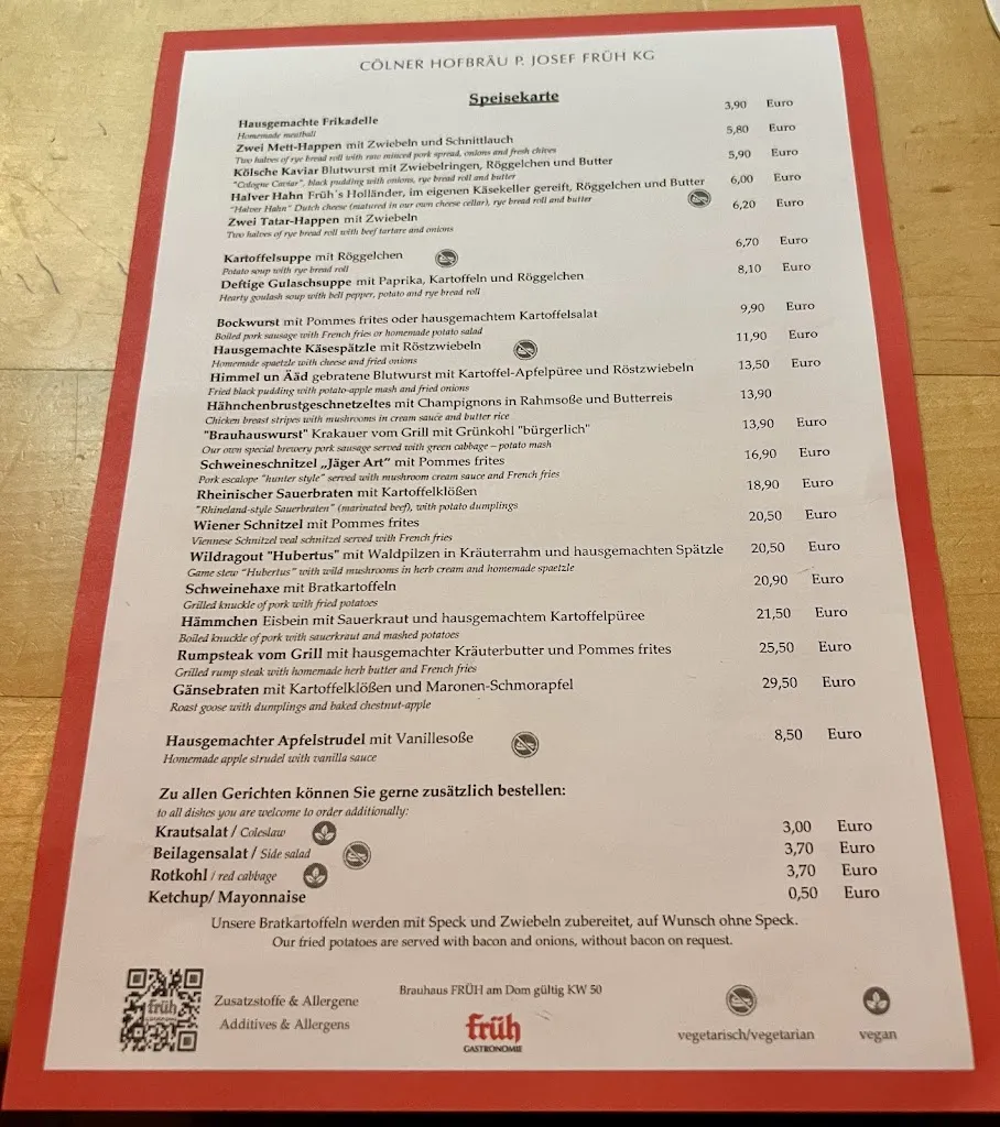 Menu_Brauhaus FRÜH am Dom_Köln_immagine_1