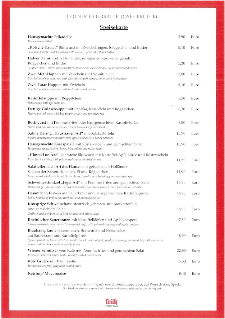 Menu_Brauhaus FRÜH am Dom_Köln_immagine_2