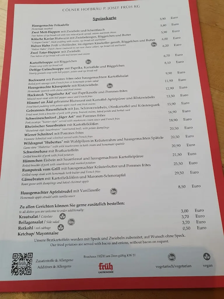 Menu_Brauhaus FRÜH am Dom_Köln_immagine_3