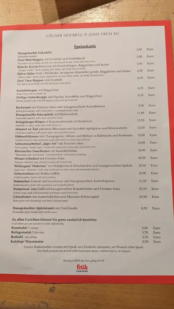 Menu_Brauhaus FRÜH am Dom_Köln_immagine_4