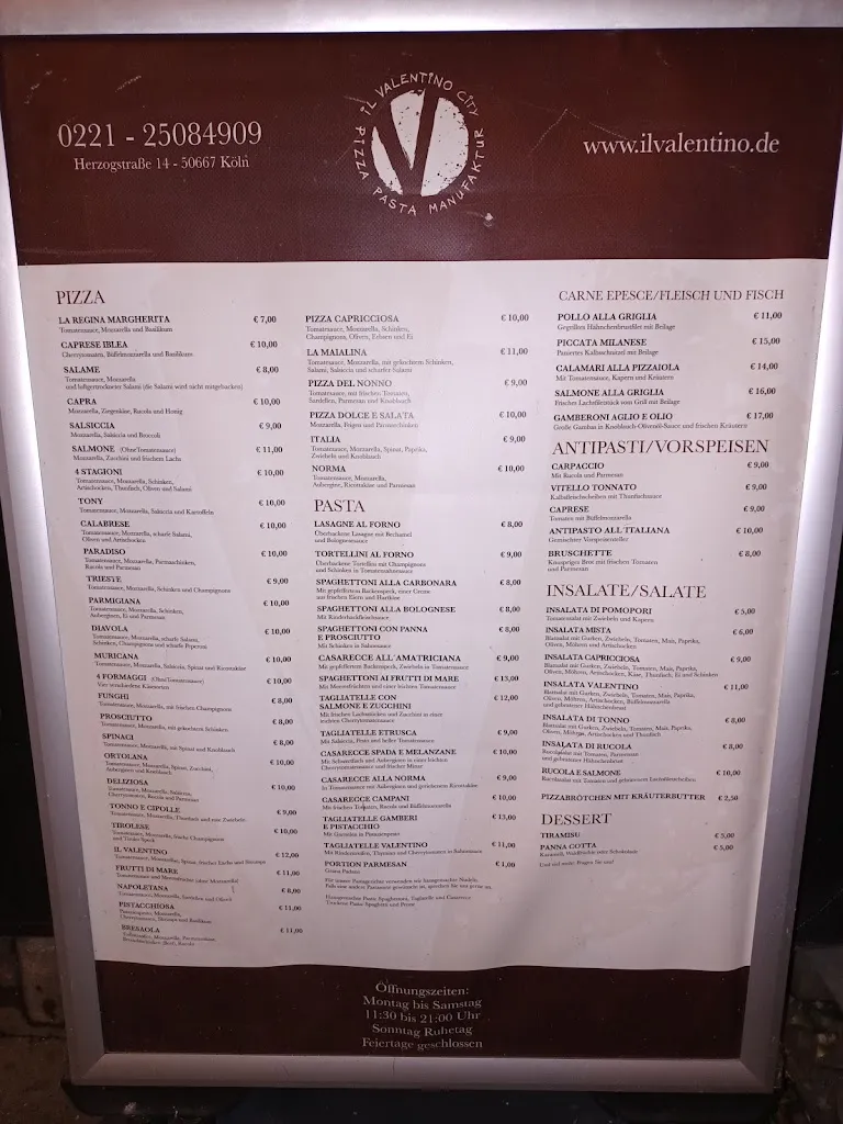 Menu_Il Valentino Köln-City_Köln_immagine_1