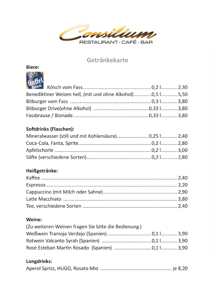 Menu_CONSILIUM - Restaurant · Café · Bar_Köln_image_1
