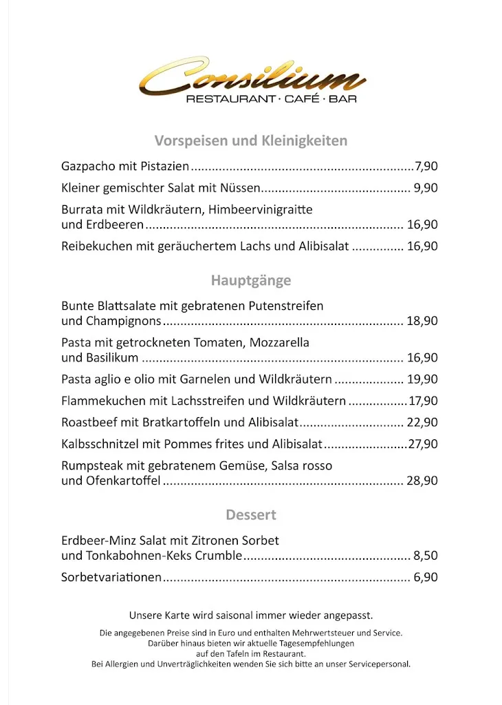 Menu_CONSILIUM - Restaurant · Café · Bar_Köln_image_2