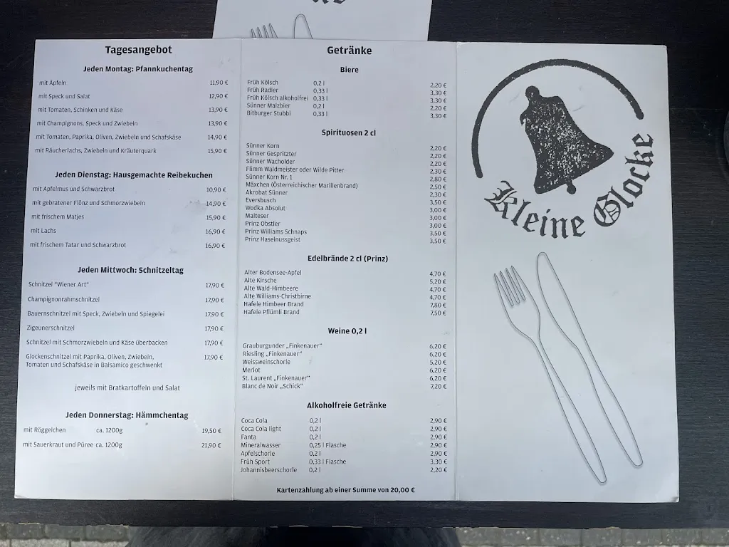 Menu_Kleine Glocke_Köln_immagine_1