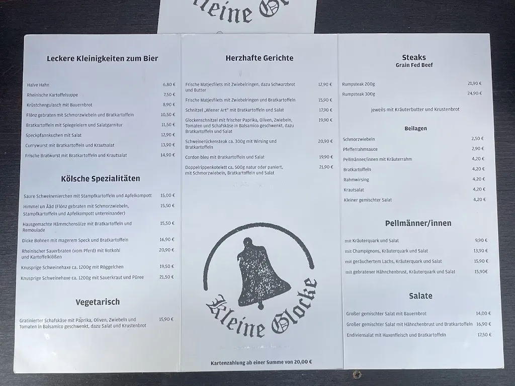 Menu_Kleine Glocke_Köln_immagine_3