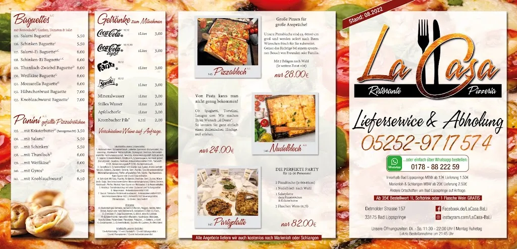 Menu_Ristorante Pizzeria La Casa_Lippspringe_image_2