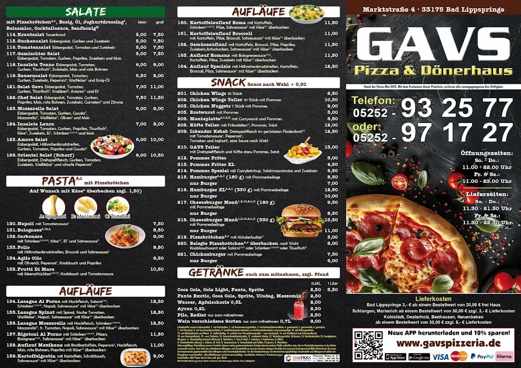 Menu_Gavs Pizza und Dönerhaus_Lippspringe_immagine_2
