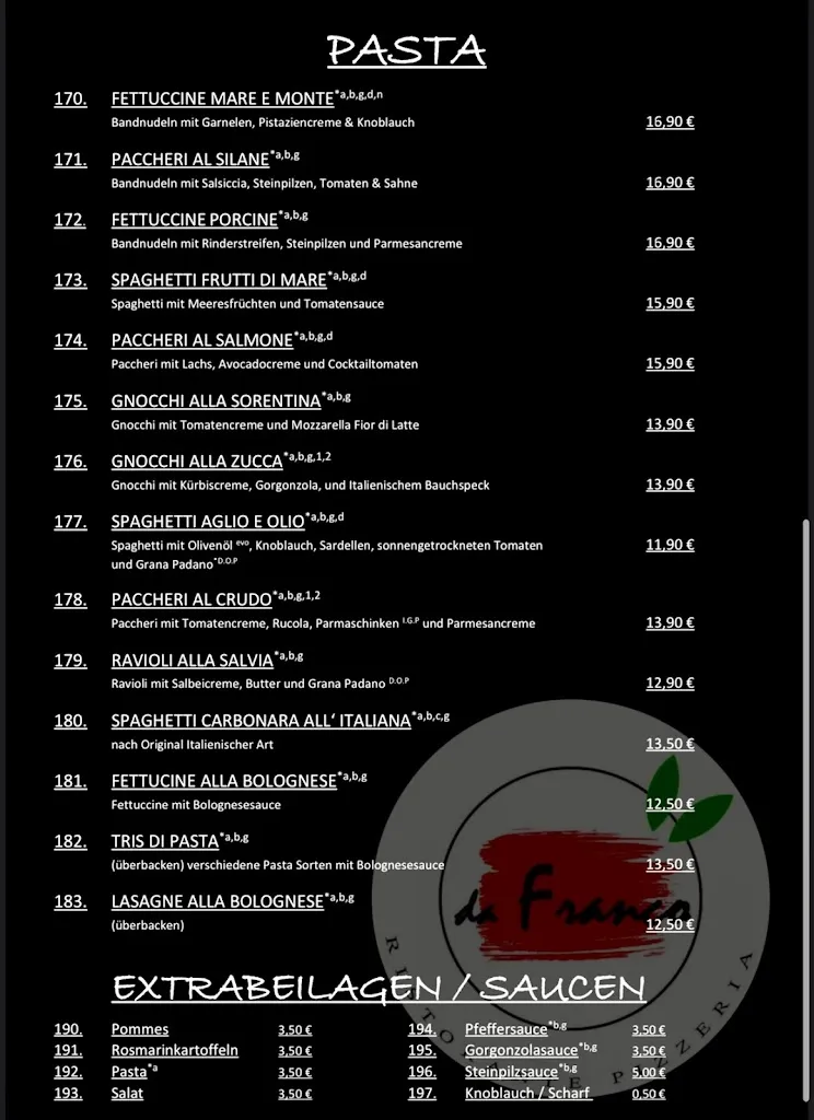 Menu_Da Franco Pizza & Cucina_Baesweiler_image_1