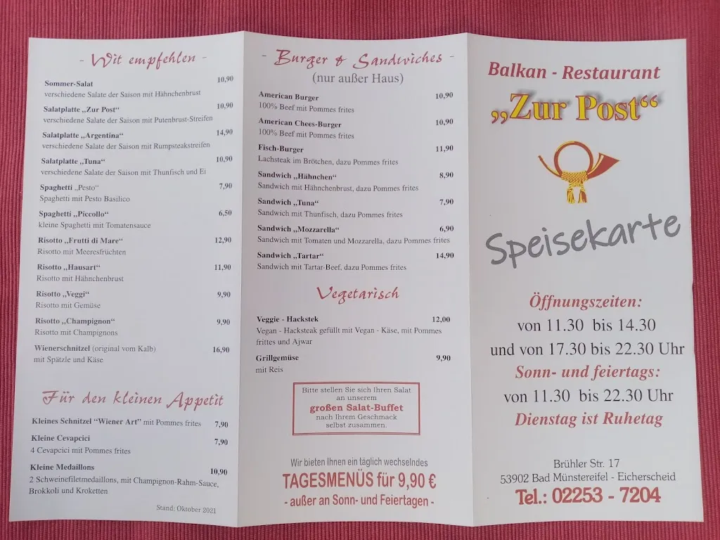 Menu_Gaststätte Zur Post_Münstereifel_immagine_2
