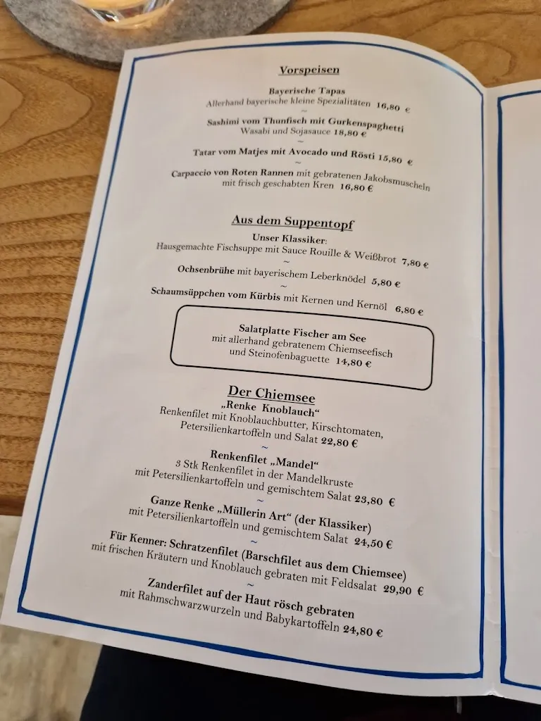 Menü_Zum Fischer Am See_Chiemsee_Bild_1