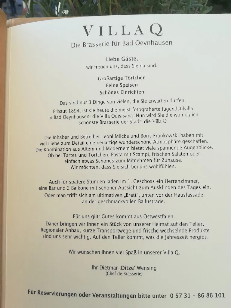 Menü_Villa Q - Restaurant und Bar für Bad Oeynhausen_Oeynhausen_Bild_1