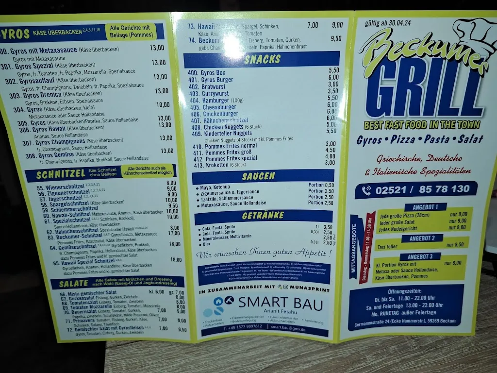 Menü_Beckumer Grill_Beckum_Bild_1