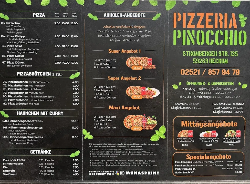 Menu_Pizzeria Pinocchio_Beckum_immagine_4