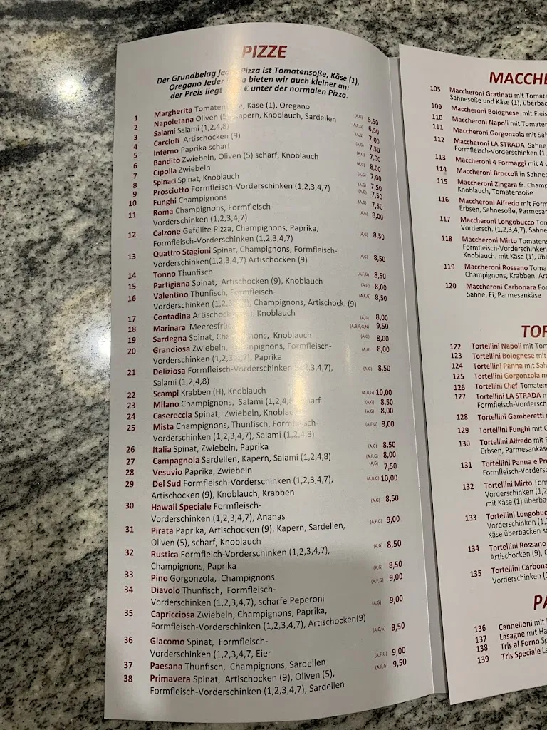 Menu_Pizzeria La Strada_Bedburg_immagine_2