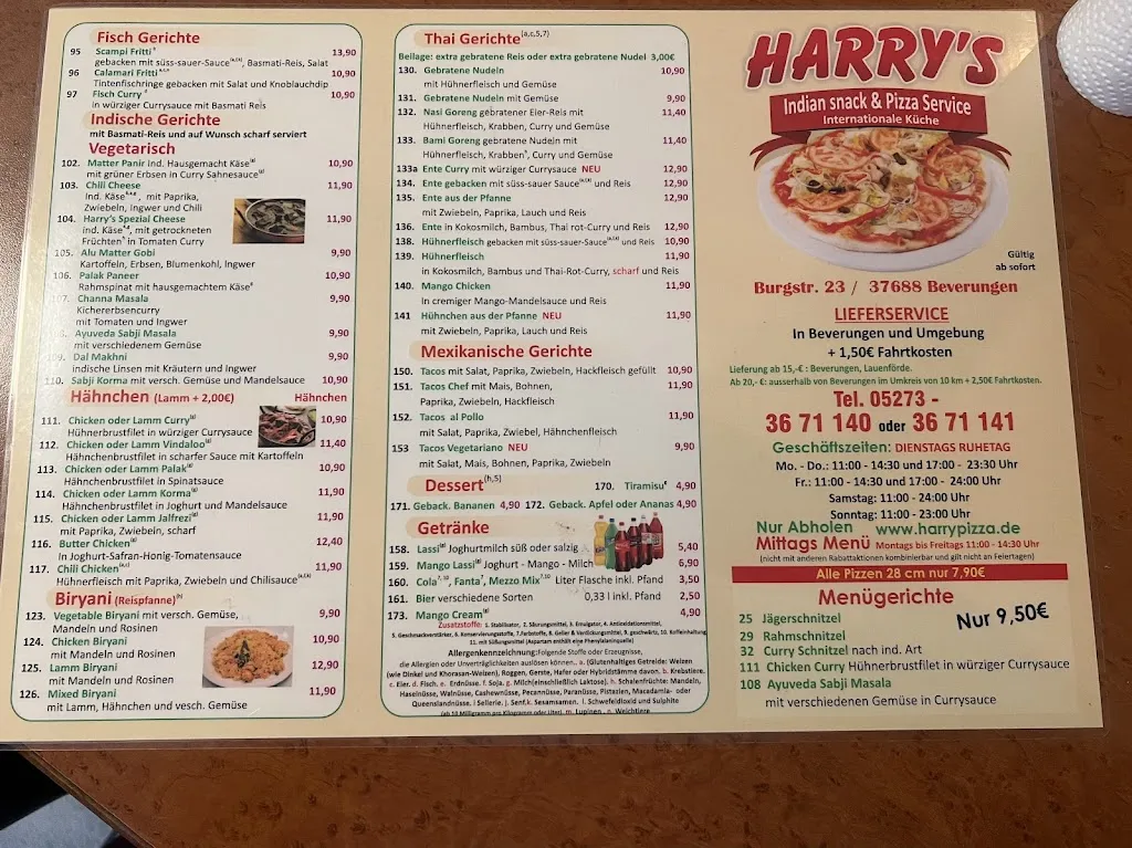 Menu_Harrys Pizza Service_Beverungen_immagine_1