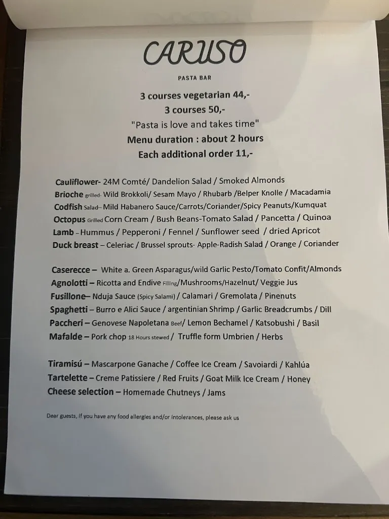 Menu_CARUSO Pastabar_Köln_immagine_3