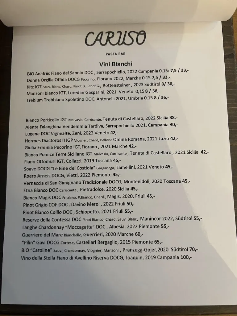 Menu_CARUSO Pastabar_Köln_immagine_4