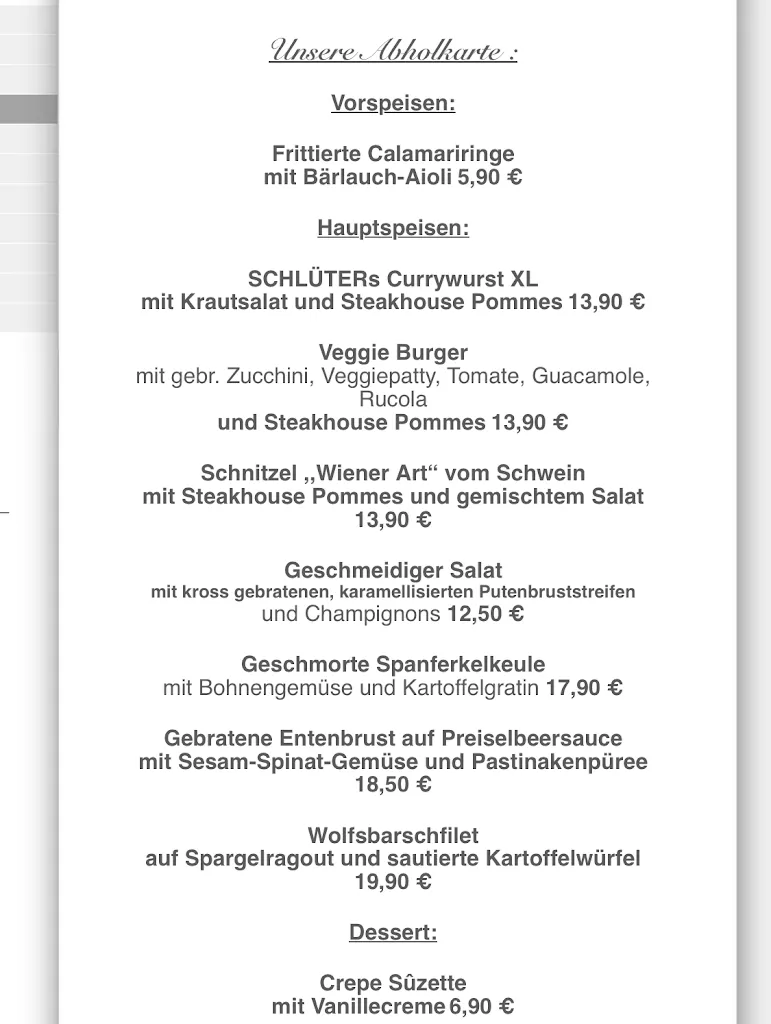 Menu_Schlüters in Weidenpesch_Köln_immagine_2
