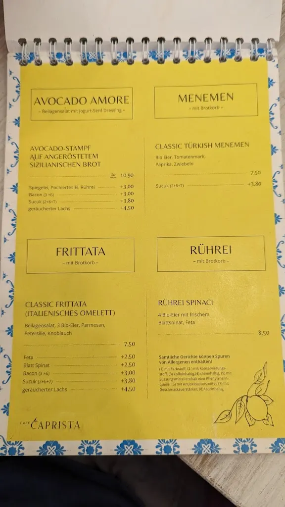 Menu_Café Caprista_Köln_image_1