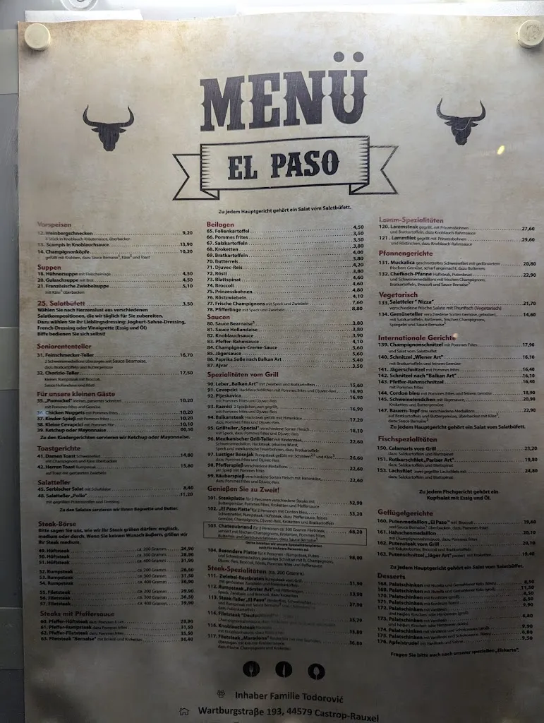 Menu_Steakhaus El Paso_Castrop-Rauxel_immagine_1