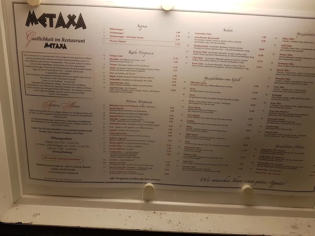 Menu_Restaurant Metaxa_Castrop-Rauxel_immagine_1