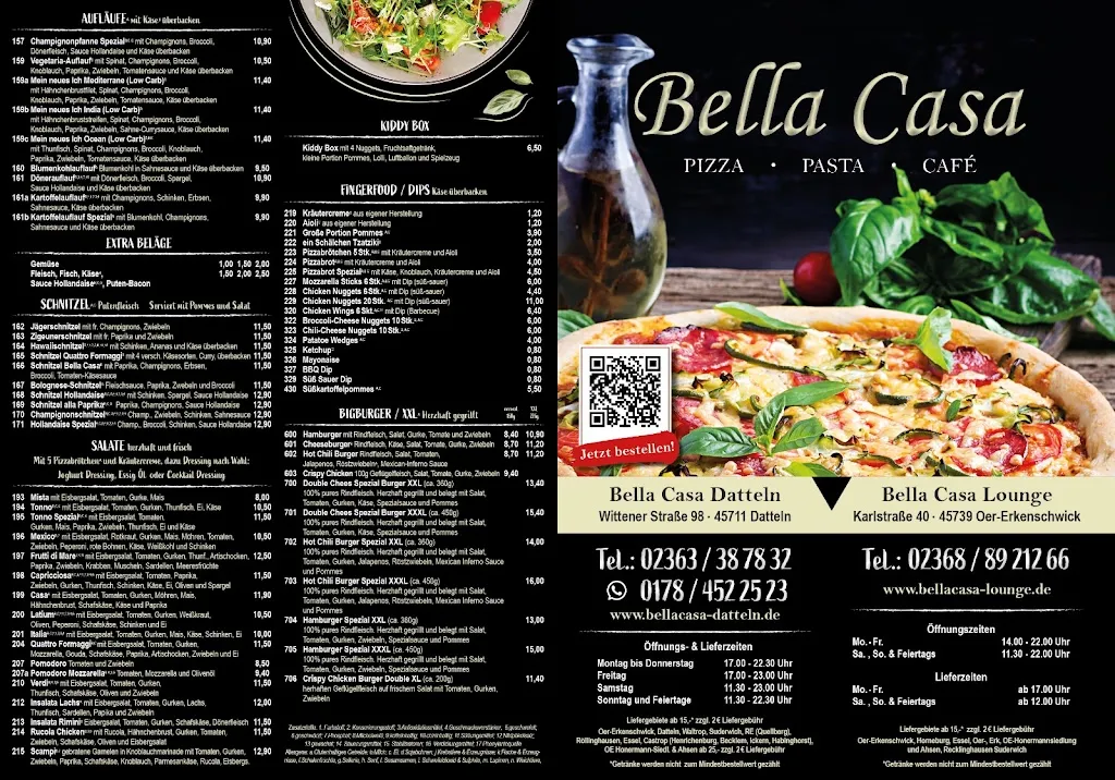 Menu_Bella Casa Pizza • Pasta • Café Datteln_Datteln_image_2