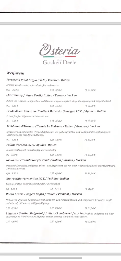Menu_Osteria in der Gocken Deele_Delbrück_immagine_3