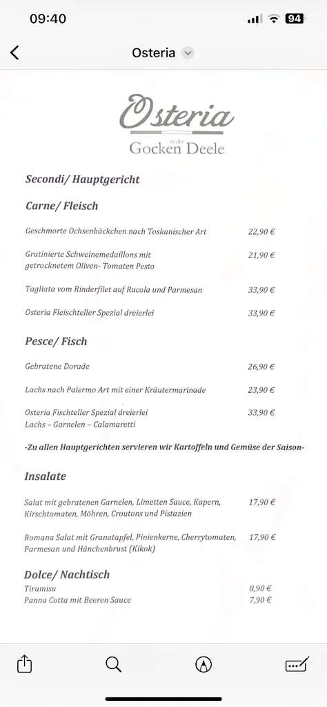 Menu_Osteria in der Gocken Deele_Delbrück_immagine_4