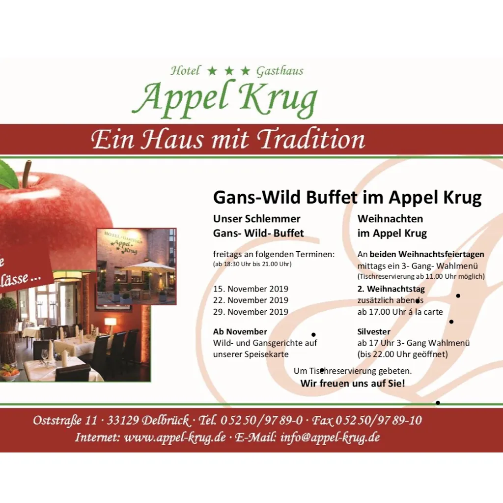 Menu_Hotel Gasthaus Appel Krug_Delbrück_immagine_1