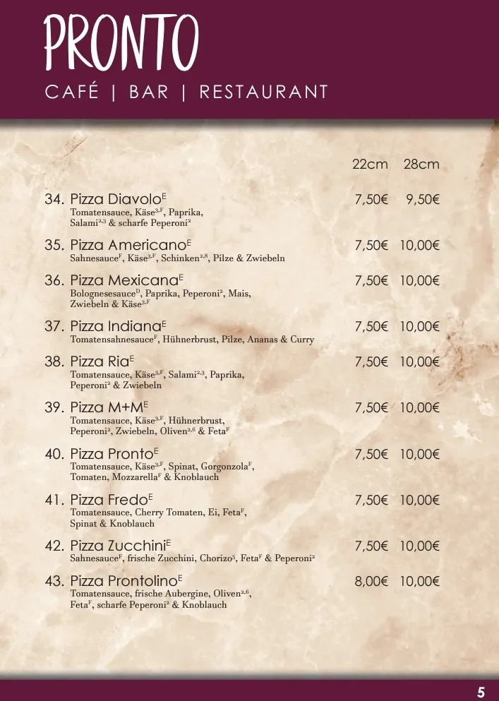 Menu_Pronto Restaurant_Delbrück_immagine_1