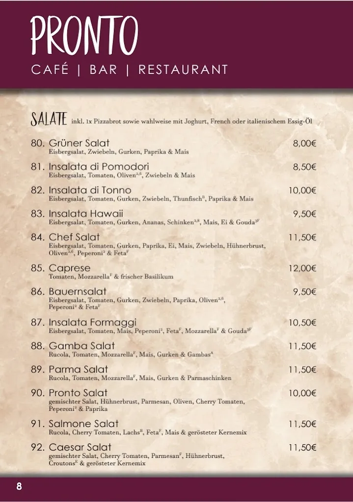 Menu_Pronto Restaurant_Delbrück_immagine_3
