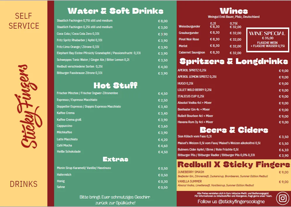 Menu_Sticky Fingers Restaurant & Terrasse_Köln_image_1