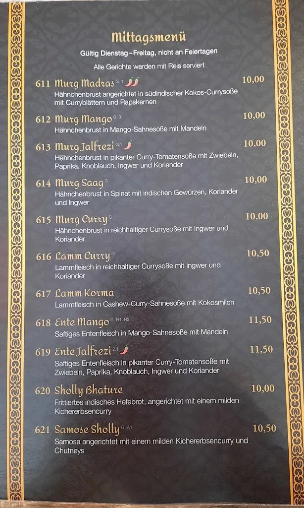 Menü_Taste of India_Detmold_Bild_1