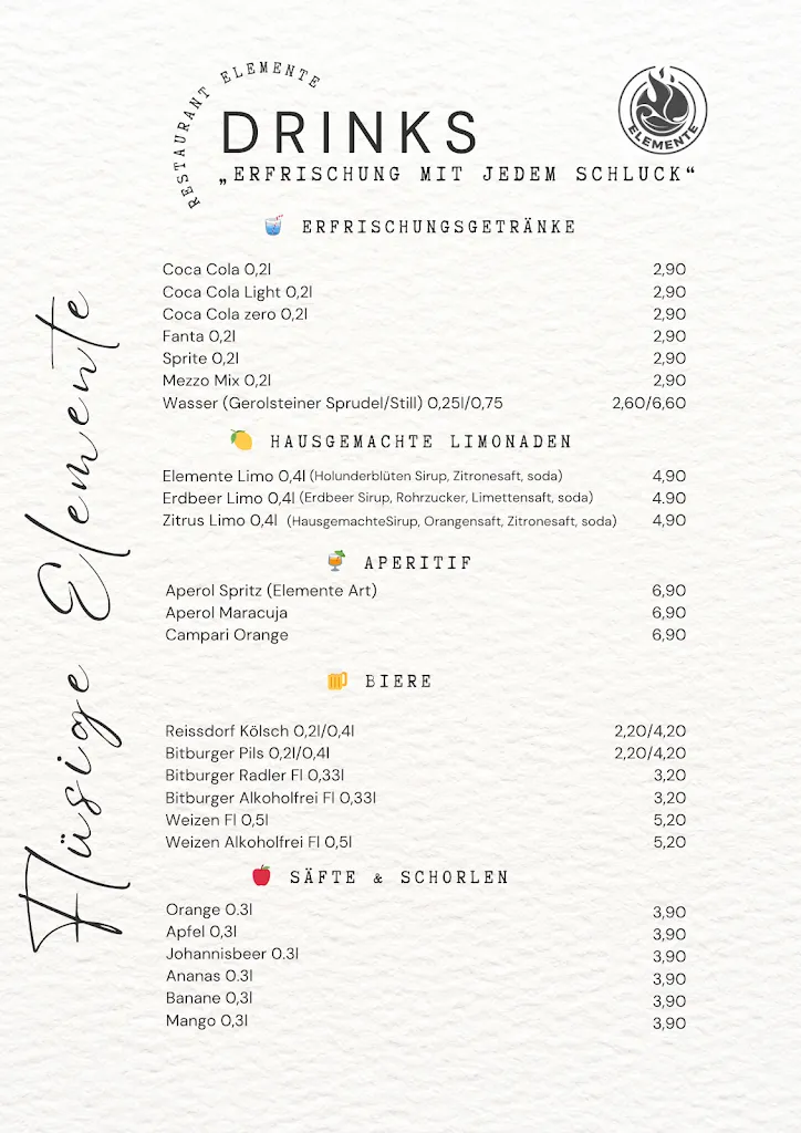 Menu_Restaurant ELEMENTE Düren_Düren_image_1
