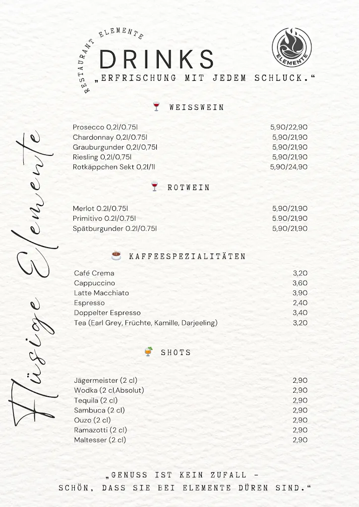 Menu_Restaurant ELEMENTE Düren_Düren_image_2