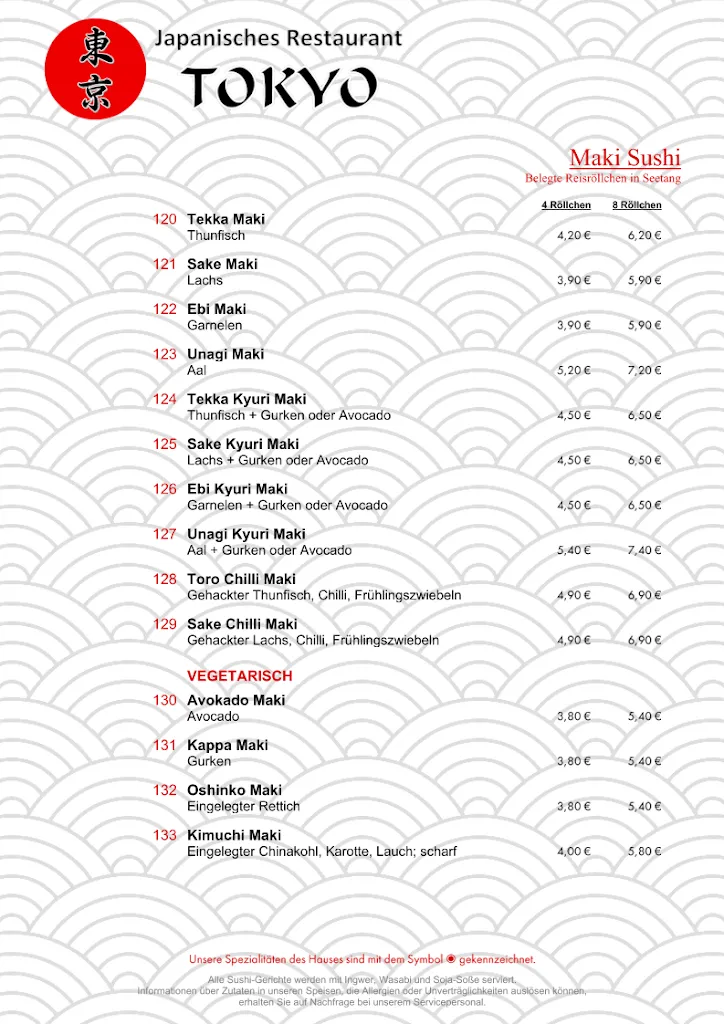 Menu_Japanisches Restaurant TOKYO Düren_Düren_immagine_3