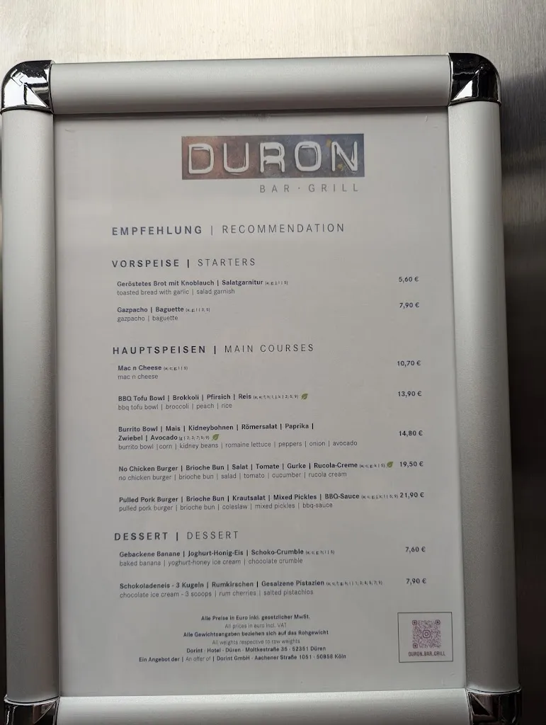 Menu_DURON Bar - Grill_Düren_immagine_1