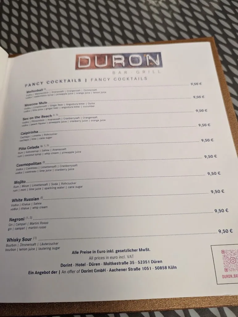 Menu_DURON Bar - Grill_Düren_immagine_2
