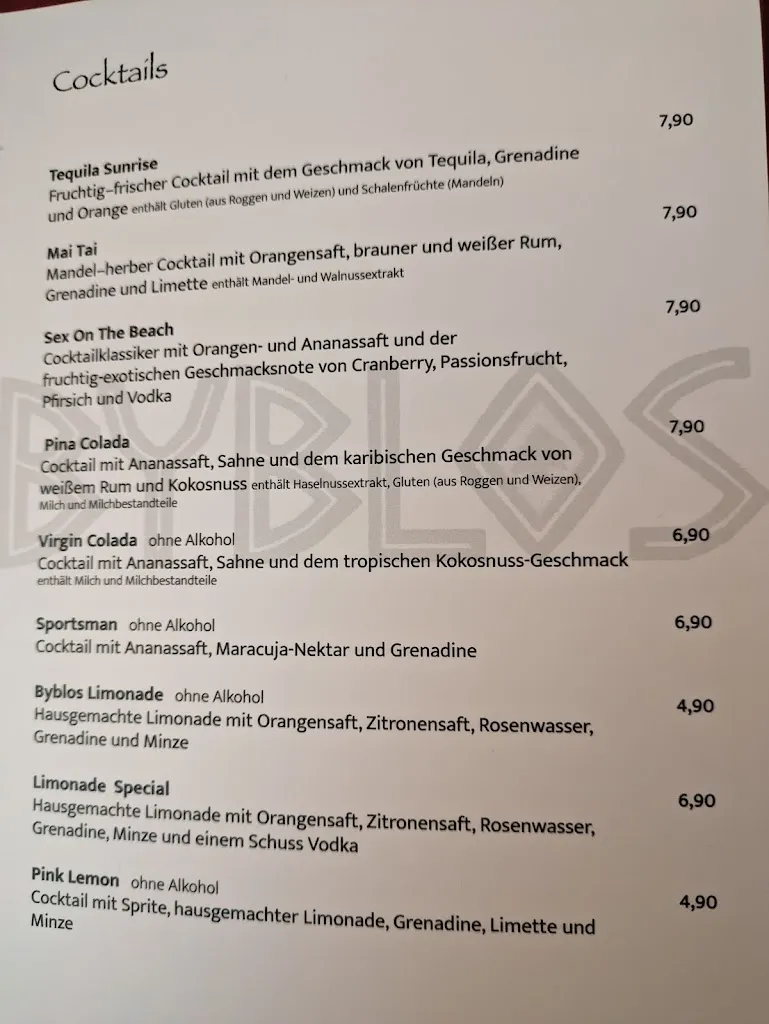 Menu_Byblos Lebanese Restaurant_Emsdetten_immagine_1