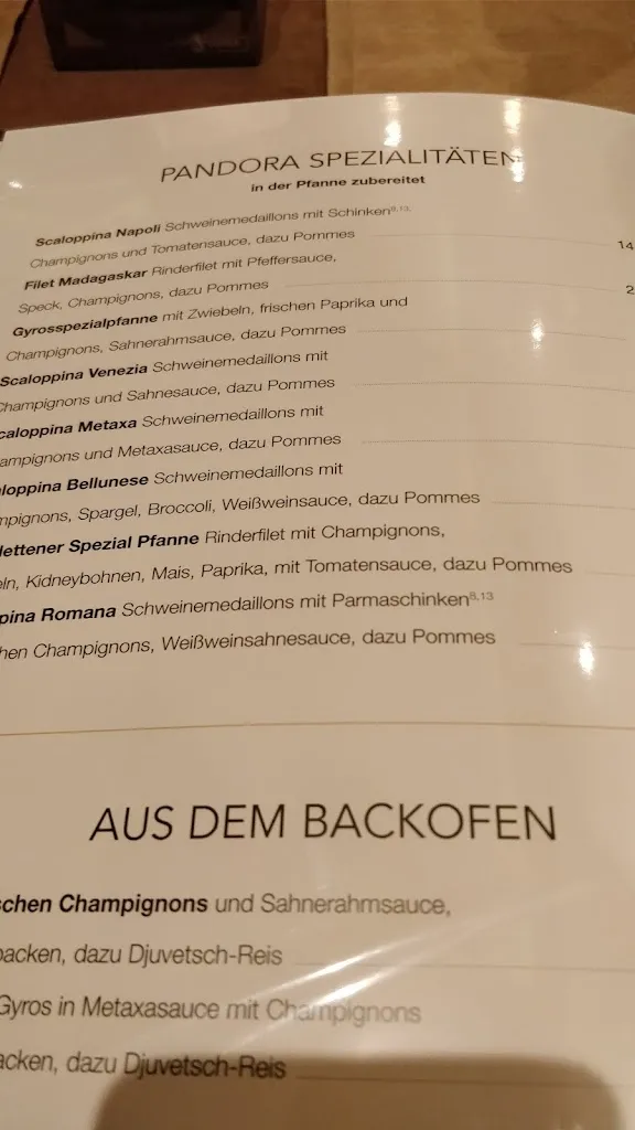 Menu_Restaurant Pandora Emsdetten_Emsdetten_image_1