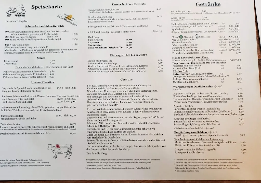 Menu_Landgasthof Schöne Aussicht_Althütte_immagine_1