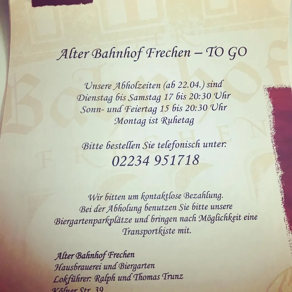 Menu_Alter Bahnhof Frechen_Frechen_image_4