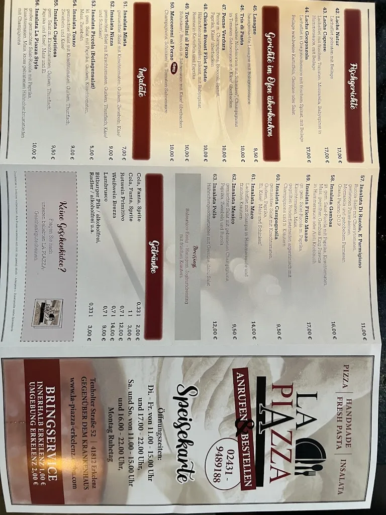 Menu_La Piazza_Erkelenz_immagine_2